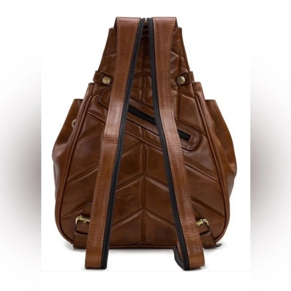 Patricia Nash - Quilted Oil Waxed Leather Itala Saddle Sling Bag - Brown